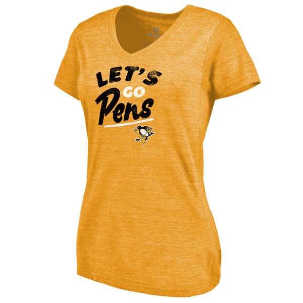 Women's Pittsburgh Penguins Hometown Collection Let's Go Tri Blend V Neck T-Shirt Gold FengYun,We sell and wholesale Women's Pittsburgh Penguins Hometown Collection Let's Go Tri Blend V Neck T-Shirt Gold FengYun on line form chian!